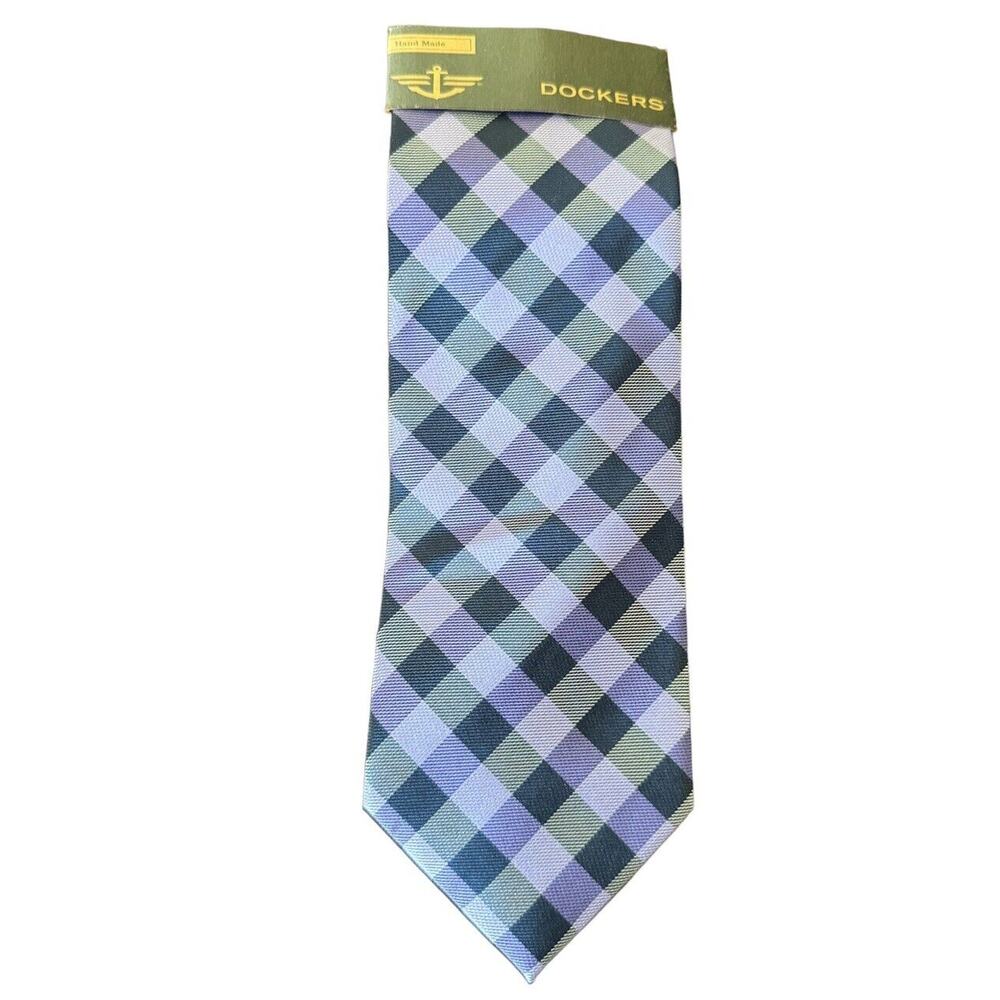 Dockers‎ Neck Tie Purple Plaid Stripe NEW Office Career Night Out Hand Made